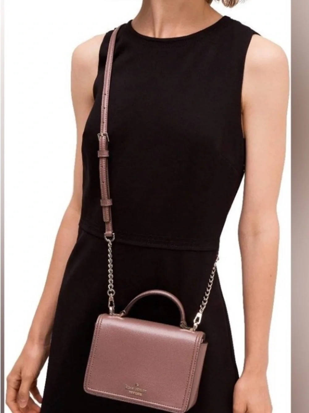 Kate Spade New York Taupe/Brown Top-Handle Leather Crossbody Bag NWOT